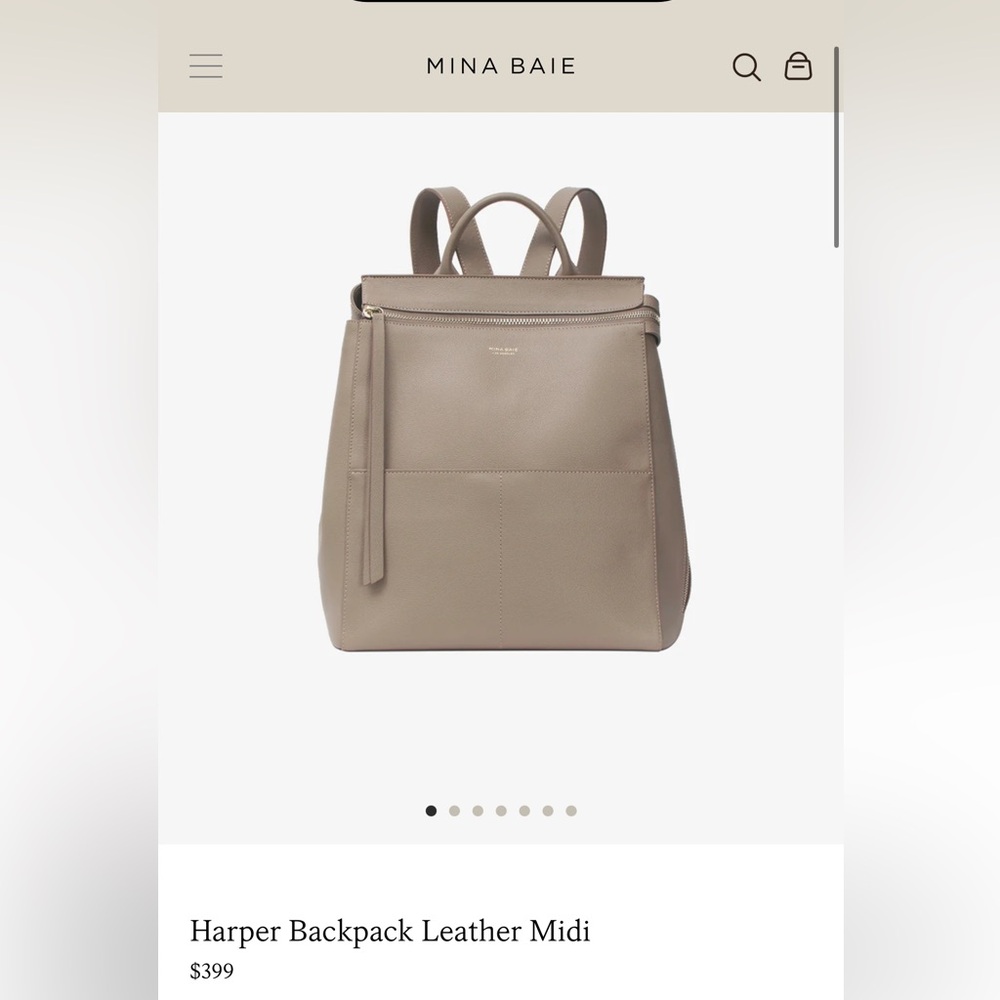 Mina Baie Harper Leather Backpack in Desert